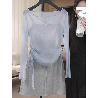 夏季薄款设计感罩衫上衣