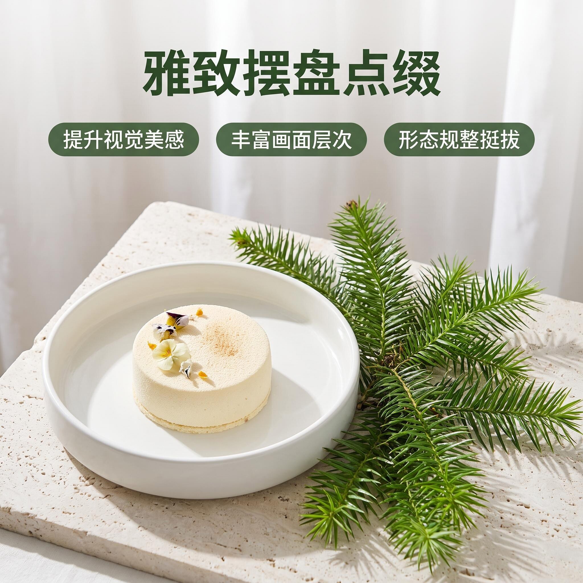 新鲜杉树叶香包填充手作压花摆件宴席摆盘节日餐点桌布景装饰素材
