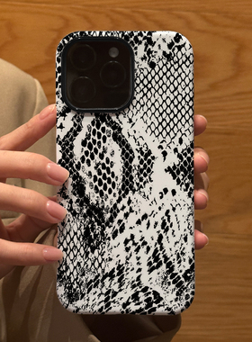 创意水墨视觉蛇纹 适用苹果华为iPhone17ProMax手机保护外壳16 15Plus 14新款13磨砂12情侣11防摔Pura80男女