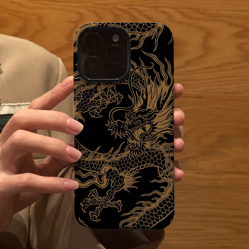 新年款国风黑金龙 适用苹果华为iPhone18ProMax手机保护外壳17 16Pro新款15 14磨砂13情侣12防摔Pura90男女