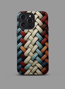 抽象彩色亚麻线条适用苹果iPhone15Promax手机壳16 14Plus磨砂13二合一12全包17防摔新款Xsmax情侣保护套男女