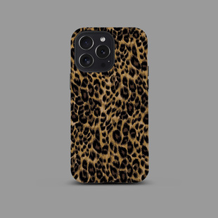 野性黄褐色豹纹适用苹果iPhone15Promax手机壳14Plus磨砂13二合一12全包17Pro防摔16新款Xsmax情侣保护套男女