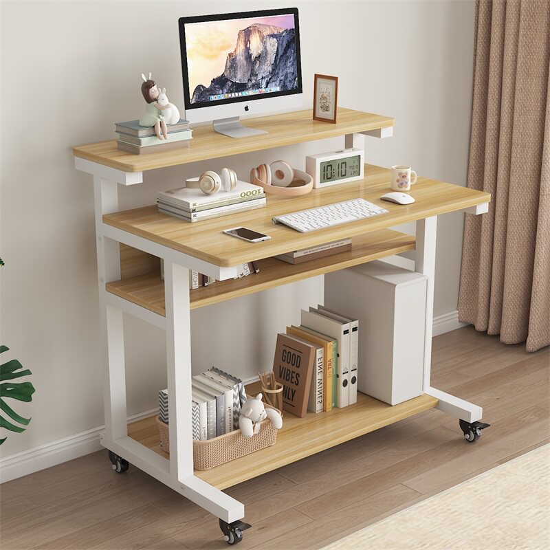 小户型电脑桌台式家用卧室桌子简约工作学习笔记本可移动书桌包邮