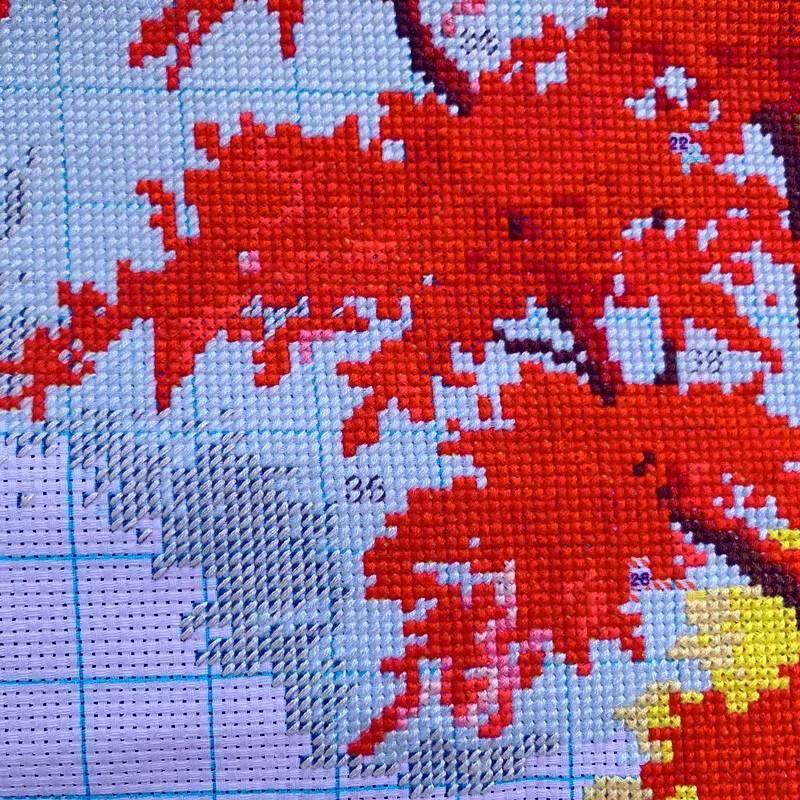 纯手工十字绣成品鸿运当头红树林红枫叶新款客厅风景大画已绣好的
