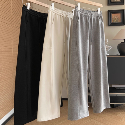 卫裤桑蚕丝羽绒阔腿裤加绒休闲裤