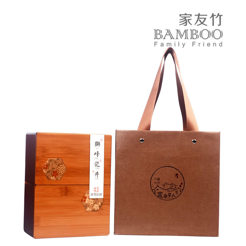 家友竹西湖龙井包装盒空礼盒竹制铁罐茶叶包装通用牛皮纸袋子厂家|msdalam kategori pinggan mangkuk, set teh, caddy teh - dari Buy2taobao.com untuk memberikan perkhidmatan ejen Taobao profesional membeli