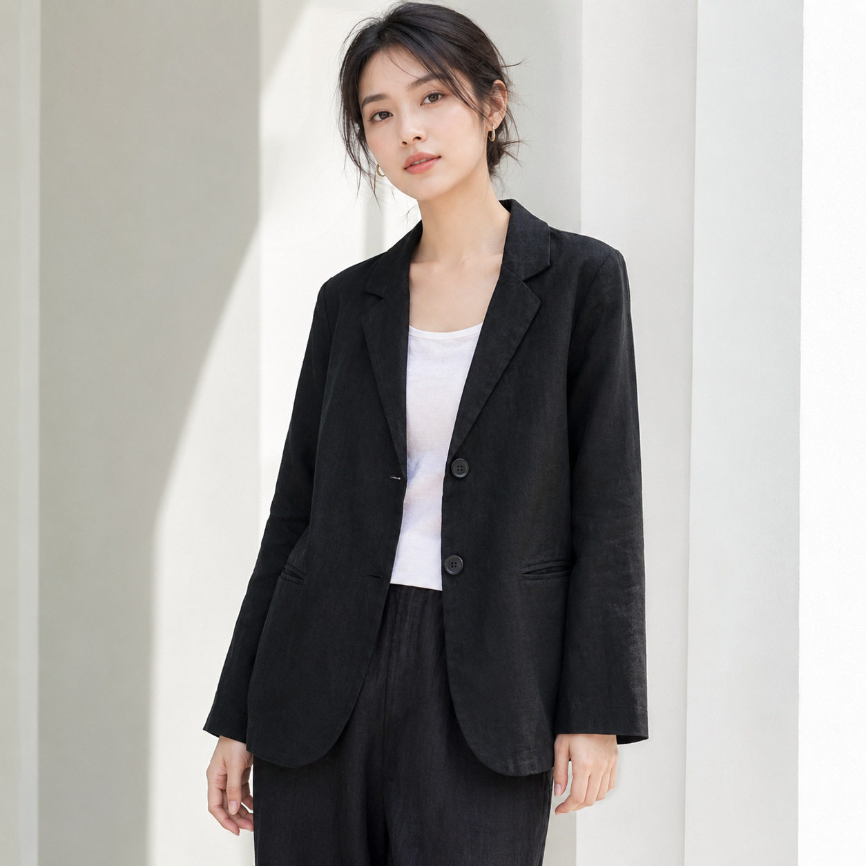 亚麻西装外套西服女薄款2026春夏新款上衣高级感休闲气质老钱风
