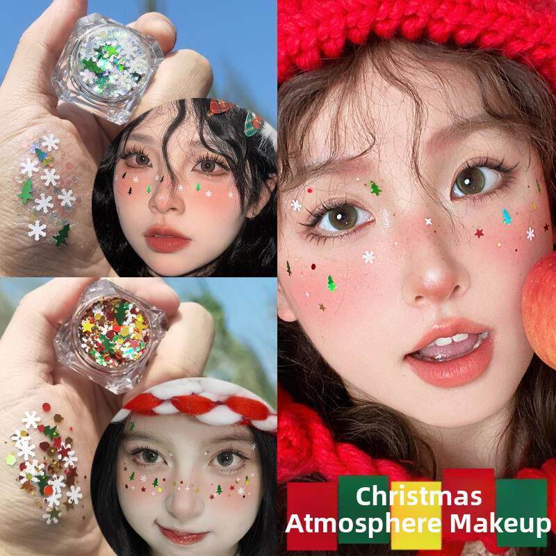 正品圣诞氛围妆啫喱亮片闪粉雪花儿童舞台演出化妆贴脸眼影亮晶晶