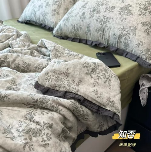 a类母婴级全棉双层纱四件套柔软舒适纯棉被套床单学生宿舍三件套