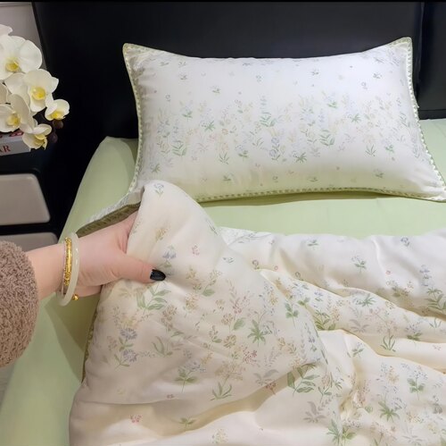 A类全棉双层纱四件套纯棉清新母婴级进口彩边被套床单宿舍三件套