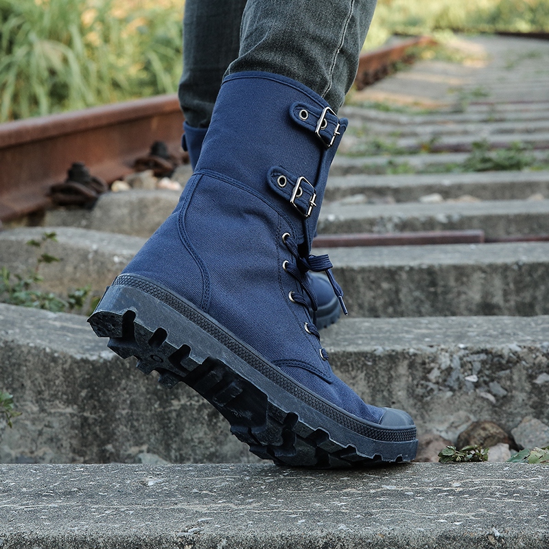 鞋舌一体工装靴户外战术靴