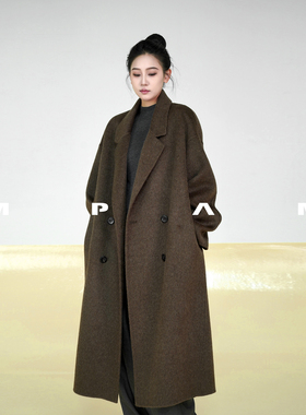 【花花推荐】MPAM宽松中长款毛呢外套10牦牛绒 90绵羊毛秋冬大衣