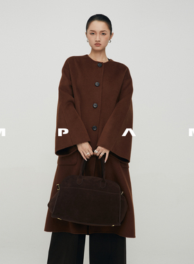 MPAM小个子驼色双面呢羊毛中长款大衣女秋冬新款高级感气质外套