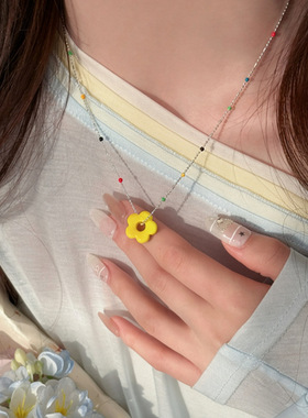 少女多巴胺彩色配饰串珠项链女小