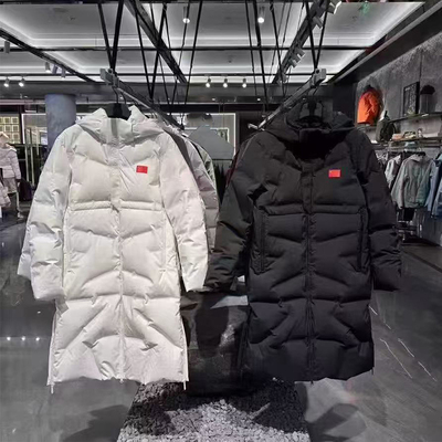 安踏冠军全天候男装2025新款长款防泼水鹅绒连帽羽绒服152510916