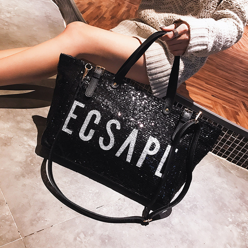 時尚亮片大包包女2018新款潮韓版 百搭斜挎單肩手提大容量托特包在類目 箱包皮具/熱銷女包/男包, 女士包袋中 - 來自Buy2taobao.com提供專業的淘寶代購服務