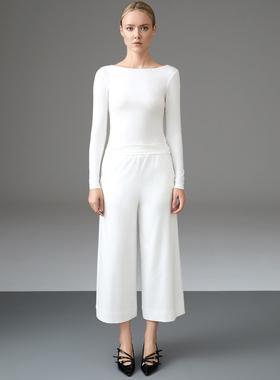 奥地利兰精天丝超细旦莫代尔柔润垂顺9分阔腿裤