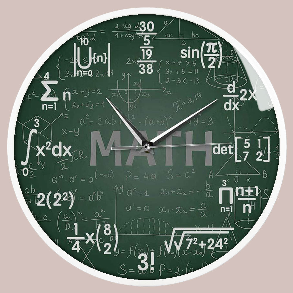 数学公式和符号带灯的钟表挂钟客厅网红时钟照片定制钟表创意圆形