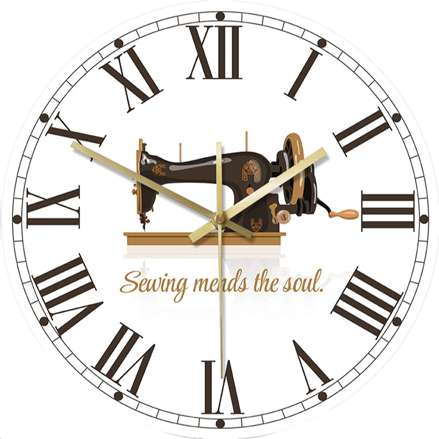 大型长壳表盘时钟罗马数字黄色时钟花朵数字挂钟店定制跨境钟表