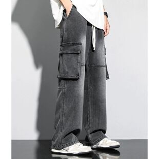 工装牛仔裤男款美式潮牌宽松直筒裤男士裤子秋冬新款韩版潮流百搭
