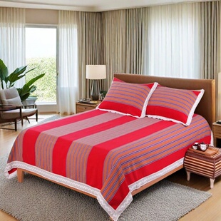 【平整不皱】加厚老粗布床单凉席不打滑单人双人加大合股微瑕清仓