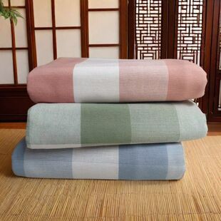 优质粗布纯棉特厚加厚老粗布凉席床单四季 单双人不起球不跑床透气