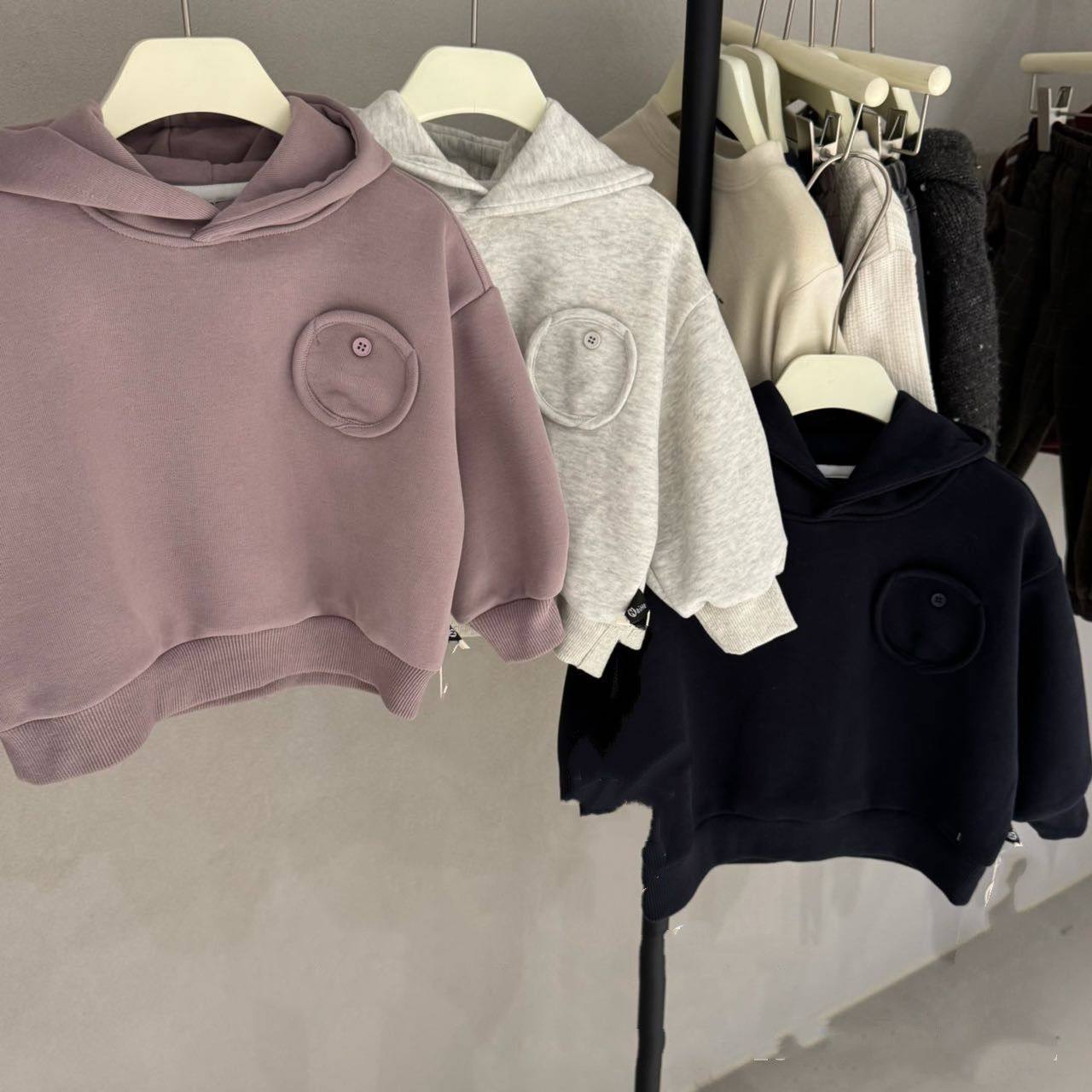 儿童秋季新款卫衣男女宝纯色休闲连帽上衣中小童韩版百搭春秋衣服