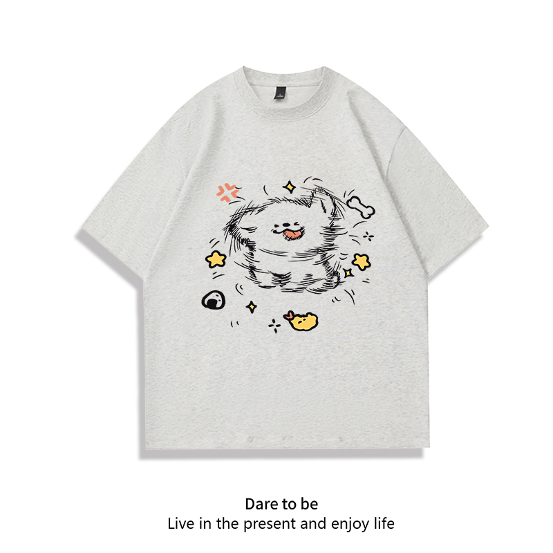 【重磅纯棉】小狗印花短袖T恤