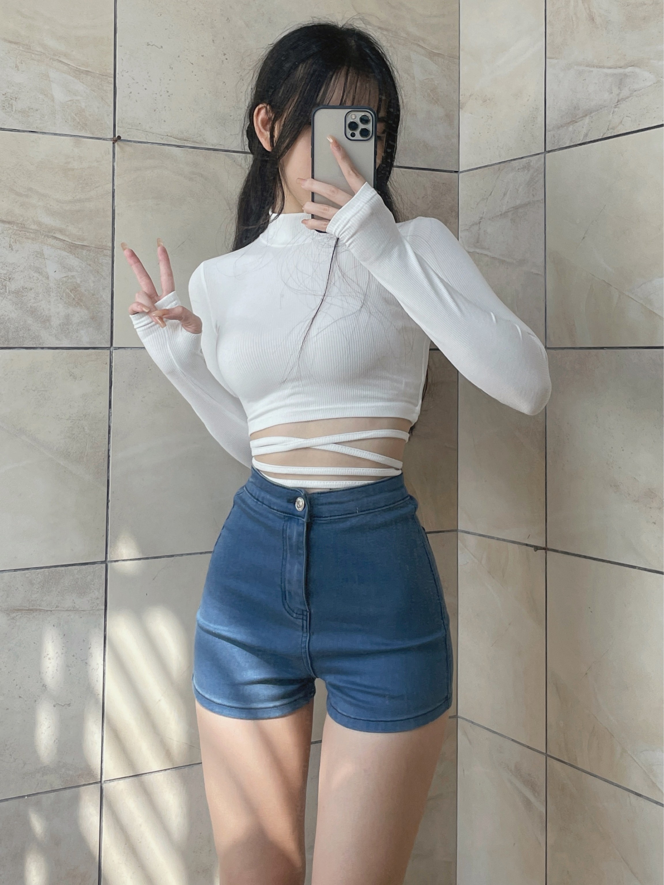 SWEET KIKI AMERICAN RETRO HOT GIRL DENIM SHORTS BAG HIP HIGH WAIST HOT PANTS EUROPE AND THE UNITED STATES SLIM AND STRETCHY