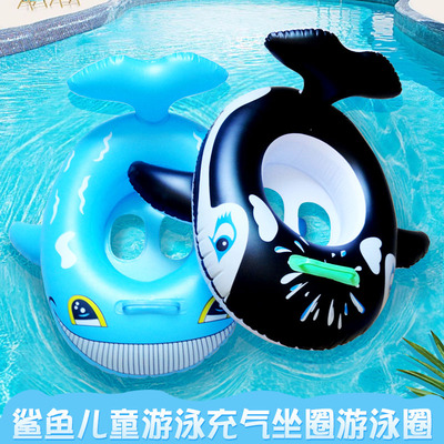 游泳圈坐圈防侧翻鲨鱼艇儿童充气