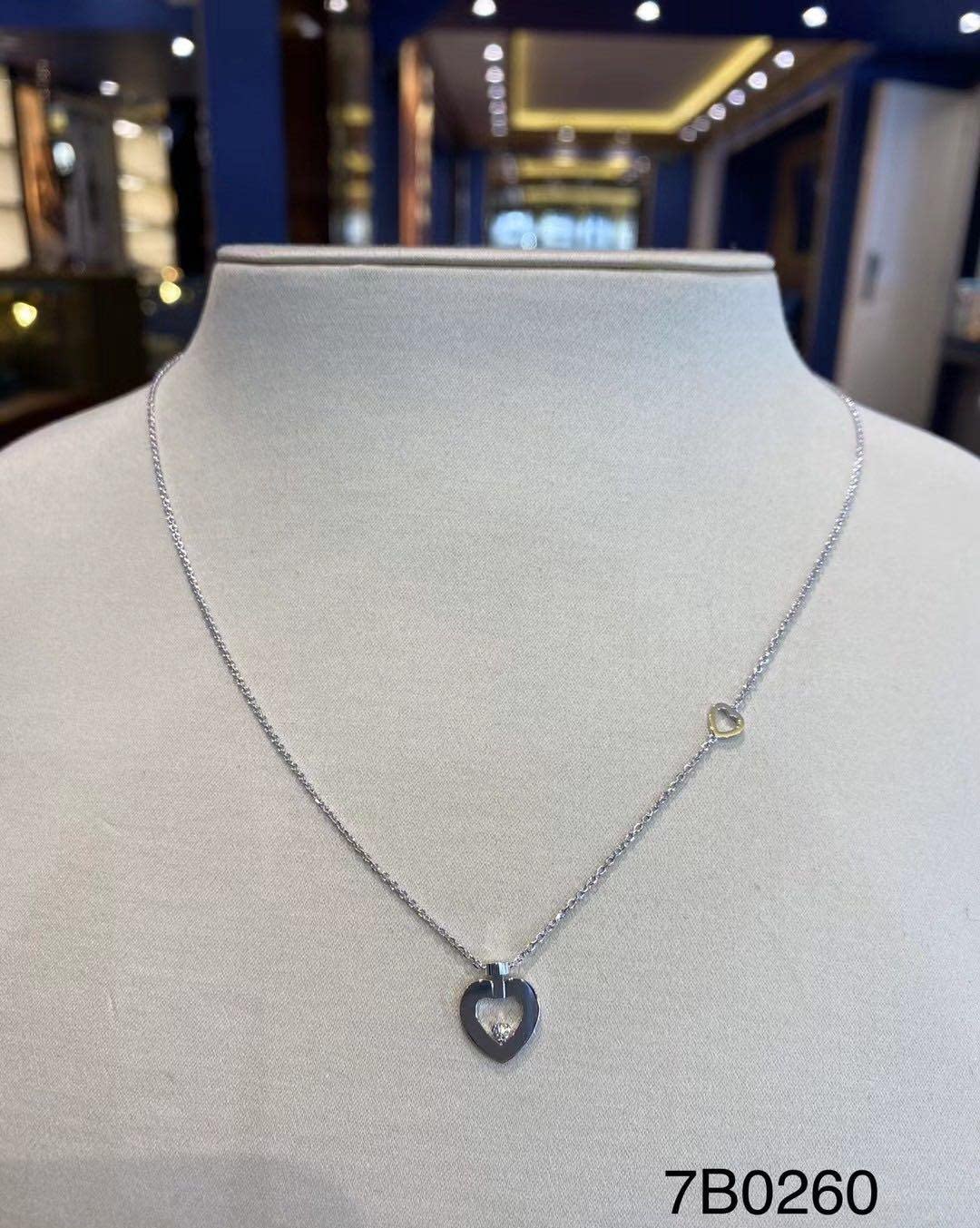 【elysees】fred斐登pretty woman迷你款 白金钻石爱心项链7b0260