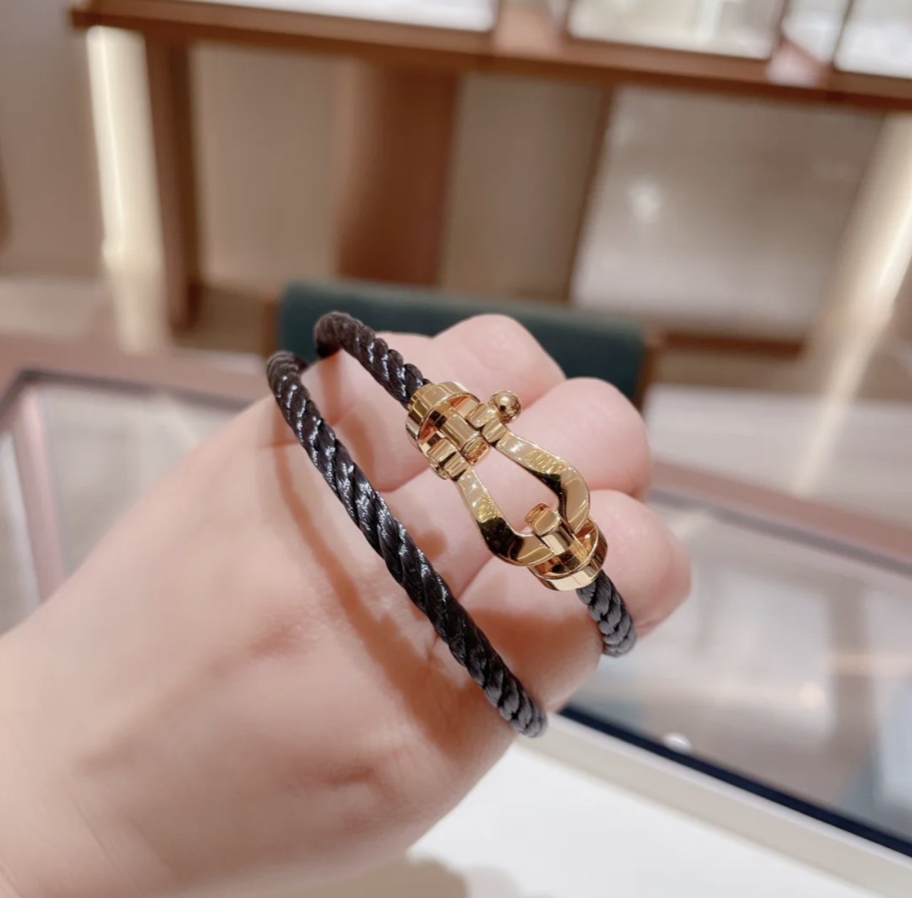 【elysees】fred斐登 force10大号黄金无钻0b0006马蹄扣 双圈链绳