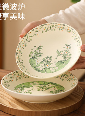 盘子家用炒菜盘2026新款家有儿女陶瓷盘轻奢高级感釉下彩餐具套装