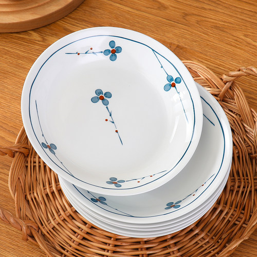 陶瓷盘子家用2025新款高颜值釉下彩餐具盘子菜盘子组合微波炉