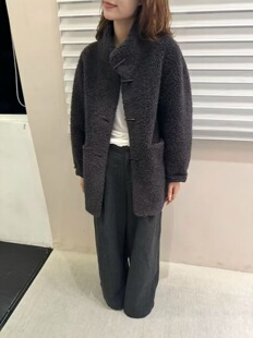 25冬季新款韩版立领仿羊绒皮毛一体加厚保暖中长款毛绒棉服