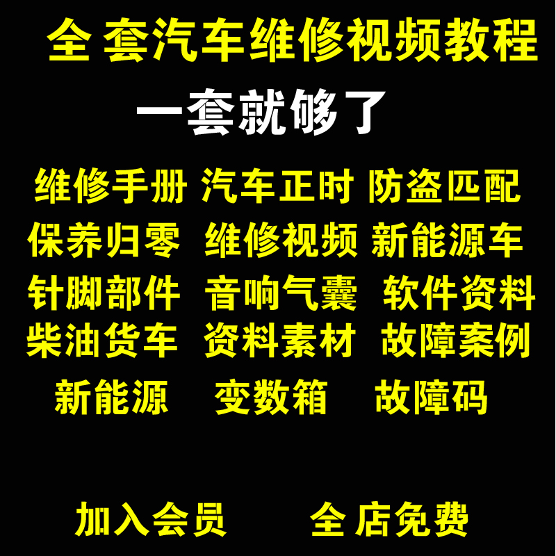 全套汽车维修视频教程电正时新能源汽...