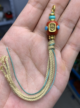 文玩配件手工编织108佛珠念珠侧挂计数器卡子棉线流苏钥匙扣挂件