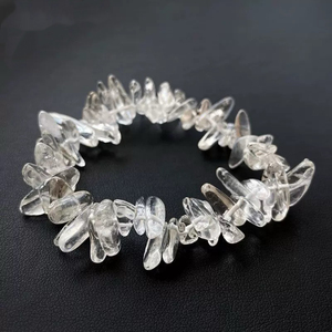 晶尧天然白水晶碎石手链时尚