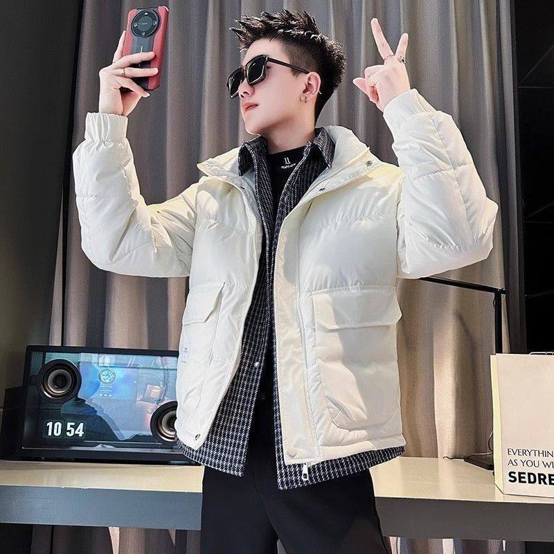 假两件棉服男冬季潮牌工装棉衣男