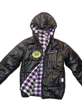 乐天BABY*日单 2-10岁黑色双面中厚滑雪衫棉衣棉袄棉服