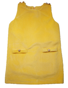 乐天BABY*1-6岁女童黄色厚呢子秋冬背心裙连衣裙