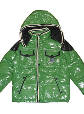 乐天BABY*9-16岁男童绿色亮面厚羽绒服
