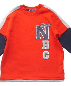 乐天BABY*外贸 5-18岁男童男士红色加厚棉绒长袖T恤套头运动绒衫