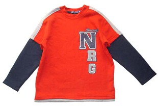 外贸 T恤套头运动绒衫 红色加厚棉绒长袖 18岁男童男士 乐天BABY