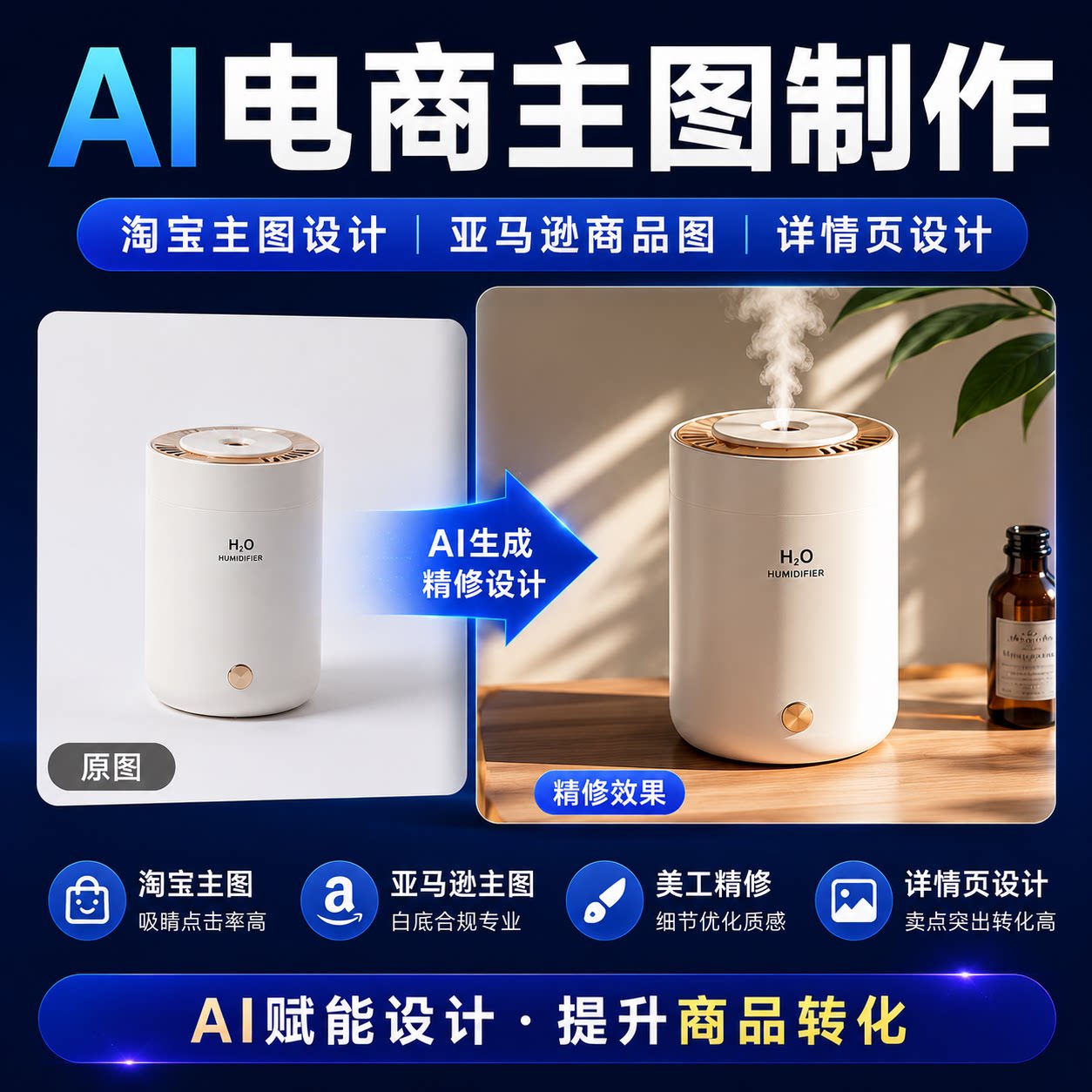 AI电商主图制作 淘宝亚马逊商平面广告设计