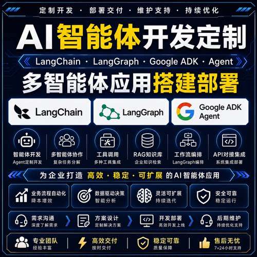 AI智能体开发定制 LangChain LangGraph Google ADK Agent智能体