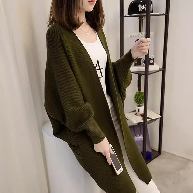 针织开衫女士毛衣外套2025年新款女装早春秋季中长款外穿加厚