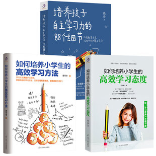 全3册 如何培养中小学生的高效学习态度+高效学习方法+自主学习力的88个细节如何教育孩子的书籍儿童心理学书籍家庭教育书籍