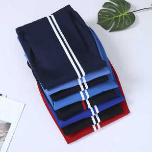 运动裤 子两道杠藏青色深蓝色小学初中高中生校裤 学生校服裤 春秋季