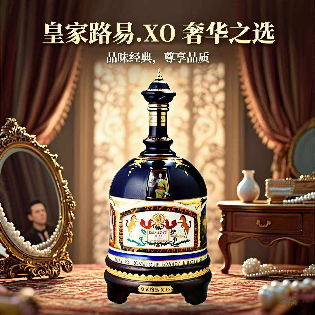 专柜20斤皇家路易xo法国进口原液白兰地洋酒陶瓷城堡礼盒装10L